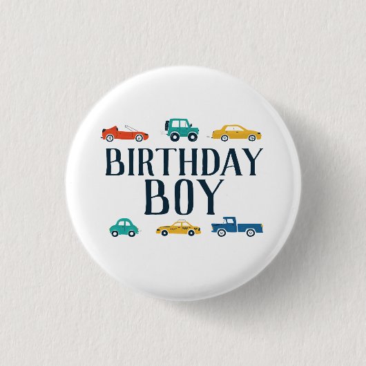 Birthday Boy Transportation Birthday  Ronde Button 3,2 Cm (Voorkant)