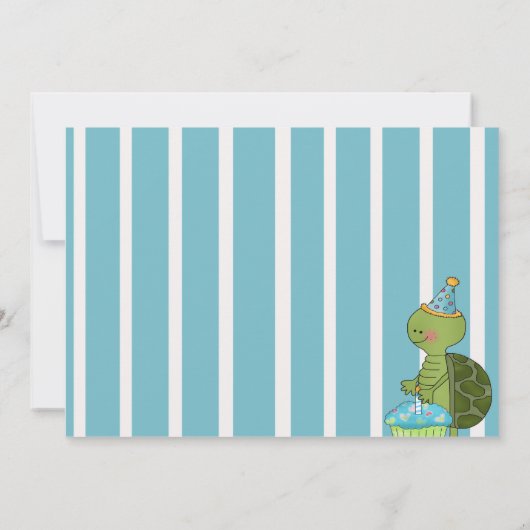 Birthday Boy Turtle Invitation Kaart (Achterkant)