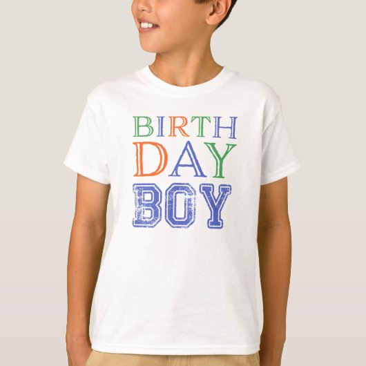Birthday Boy Typografie T-shirt (Voorkant)