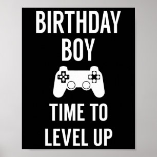 Birthday Boy Video Game Birthday Party Poster