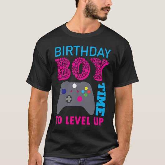 Birthday Boy Video Game Birthday Party T-shirt (Voorkant)