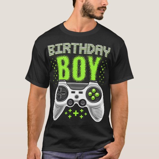 Birthday Boy Video Game Controller Birthday Gamer T-shirt (Voorkant)