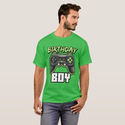 Birthday Boy Video Game Controller Birthday Gamer T-shirt (Voorkant volledig)