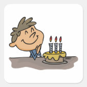 Birthday Boy Vierkante Sticker (Voorkant)