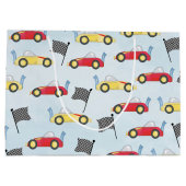 Birthday Boy Whimsical Race Cars Cute Pattern Groot Cadeauzakje (Achterkant)