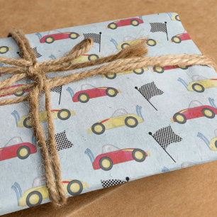 Birthday Boy Whimsical Race Cute Party Tissuepapier