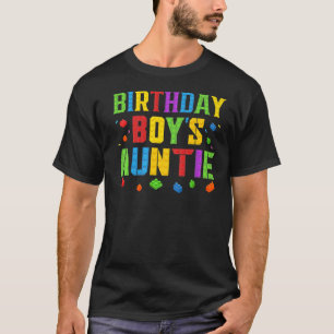 Birthday Boy's Auntie Blocks Master Brick Builder T-shirt