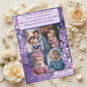 Birthday Boy's Christmas Purple Floral Watercolor  Feestdagenkaart