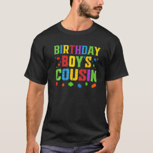 Birthday Boy's Cousin Blocks Master Builder Brick T-shirt