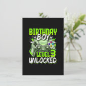 Birthday boys Level 3 Unlocked Video Gamer Birthda Kaart (Staand voorkant)