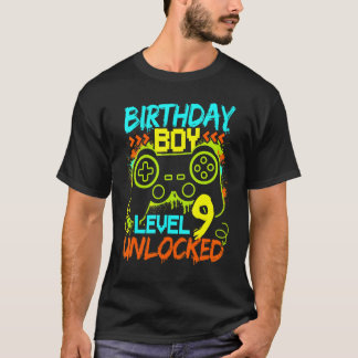 Birthday boys Level 9 Unlocked videogamer T-shirt