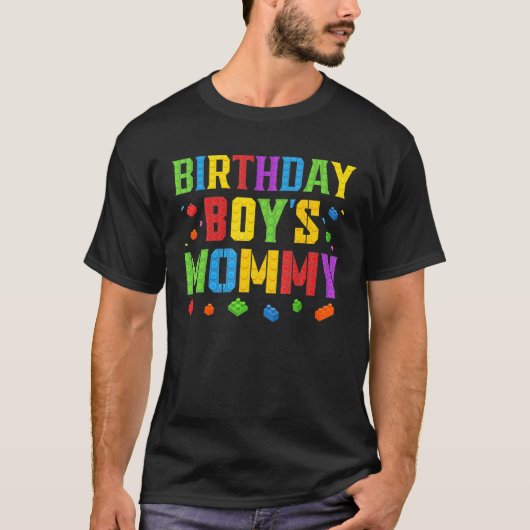 Birthday Boy's Mammie Blokkeert Master Builder Bri T-shirt (Voorkant)