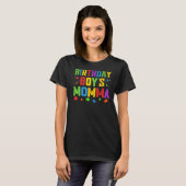 Birthday Boy's Momma Blocks Master Builder B T-shirt (Voorkant volledig)