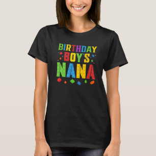Birthday Boy's Nana Blocks Master Builder Brick Bu T-shirt