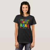Birthday Boy's Nana Blocks Master Builder Brick Bu T-shirt (Voorkant volledig)