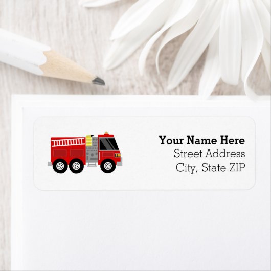 Birthday, brandweervrouw etiket (Insitu)