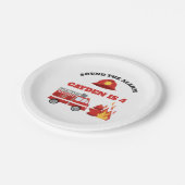 Birthday, brandweervrouw papieren bordje (Gekanteld)