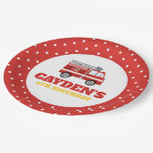 Birthday, brandweervrouw papieren bordje (Gekanteld)