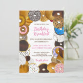 Birthday Breakfast Brunch Doughnut Donut Junk Food Kaart (Staand voorkant)