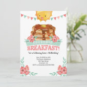 Birthday Breakfast Girls Pancake Kaart (Staand voorkant)