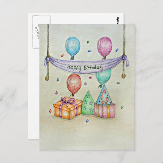 Birthday Briefkaart (Voorkant / Achterkant)