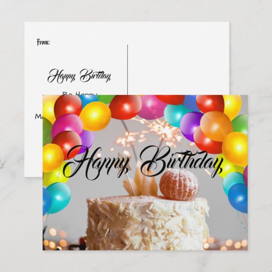 Birthday Briefkaart (Voorkant / Achterkant)