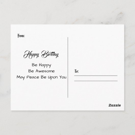 Birthday Briefkaart (Achterkant)