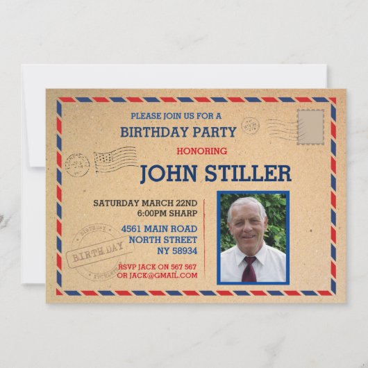 Birthday Briefkaart Post Foto Post Post (Voorkant)