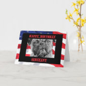 Birthday brigadier militair soldaat Pug Dog Kaart (Gele Bloem)