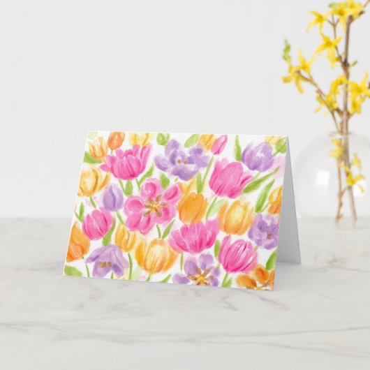 'Birthday Bright and Beauful Tulips Card' Kaart (Gele Bloem)