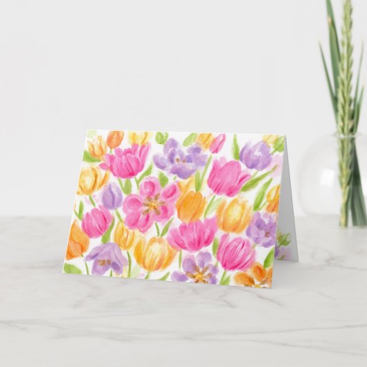 Birthday Bright and Beauful Tulips Kaart (Voorkant)