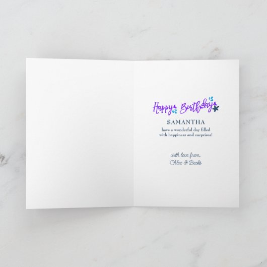 Birthday Bright Mermaid Personalized Mermazing Kaart (Binnen)