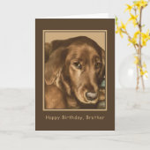 Birthday, broer, Golden Irish Dog Kaart (Gele Bloem)