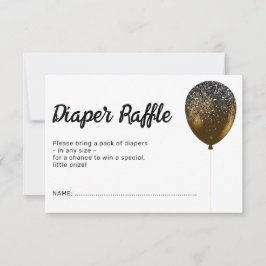 Birthday Bronze Glamoureuze ballon Diaper Raffle Kaart
