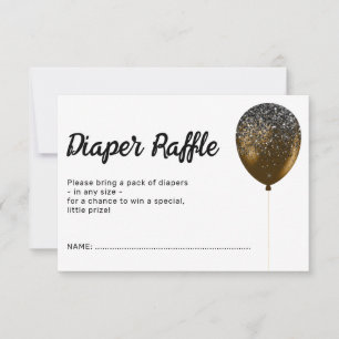 Birthday Bronze Glamoureuze ballon Diaper Raffle Kaart