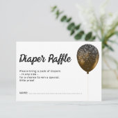 Birthday Bronze Glamoureuze ballon Diaper Raffle Kaart (Staand voorkant)