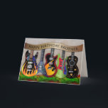 Birthday Brother Assortment of Colorful Guitars Kaart<br><div class="desc">Zie zelfde/of gelijkaardig afbeelding op andere producten,  notitieboeken,  mokken,  wenskaarten,  en meer</div>