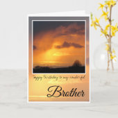 Birthday Brother, Bright Sun Behind Storm Clouds Kaart (Gele Bloem)
