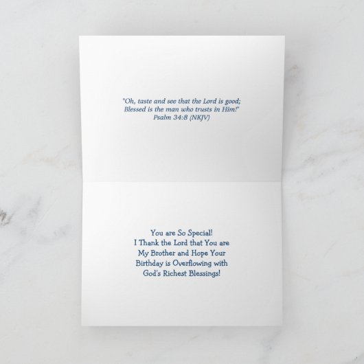 Birthday Brother Card Ribbon Card Kaart (Binnen)