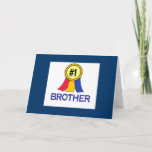 Birthday Brother Card Ribbon Card Kaart<br><div class="desc">Het lint eerst op deze Christelijke verjaardagskaart #1 Broeder!</div>