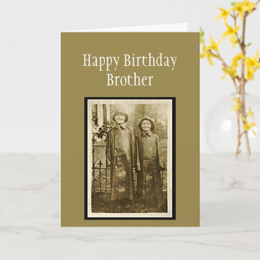  Birthday Brother Fun Foto Kaart (Gele Bloem)