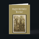 Birthday Brother Fun Foto Kaart<br><div class="desc">Fun  Foto van twee broers in de regen. Geweldige groet voor de broer die je waardeert.</div>