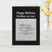 Birthday Brother-in-Law definition Relax Humor Kaart (Gele Bloem)