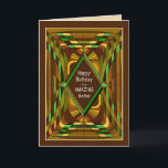 Birthday Brother Masculine Abstracte bruine kaart<br><div class="desc">Uniek abstract wenskaart in geometrische vorm,  ideaal voor mannen. Veel rubrieken waaruit je kunt kiezen.</div>