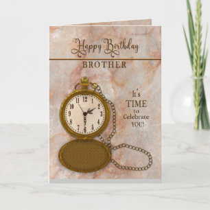 Birthday Brother Pocket Watch and Chain Kaart
