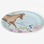 Birthday Brown Horse Paper Borden Papieren Bordje (Gekanteld)