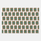 Birthday bruine en Blauwgroen chocolade Cake Inpakpapier Vel (Voorkant 3)