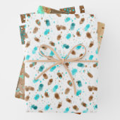 Birthday bruine en Blauwgroen chocolade Cake Inpakpapier Vel (In situ)