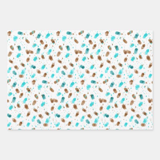 Birthday bruine en Blauwgroen chocolade Cake Inpakpapier Vel (Voorkant)