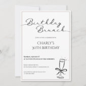 Birthday Brunch Invitation for Women Kaart (Voorkant)